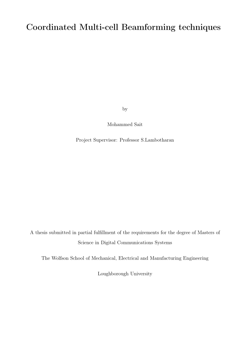 Pdf Coordinated Multi Cell Beamforming Techniques