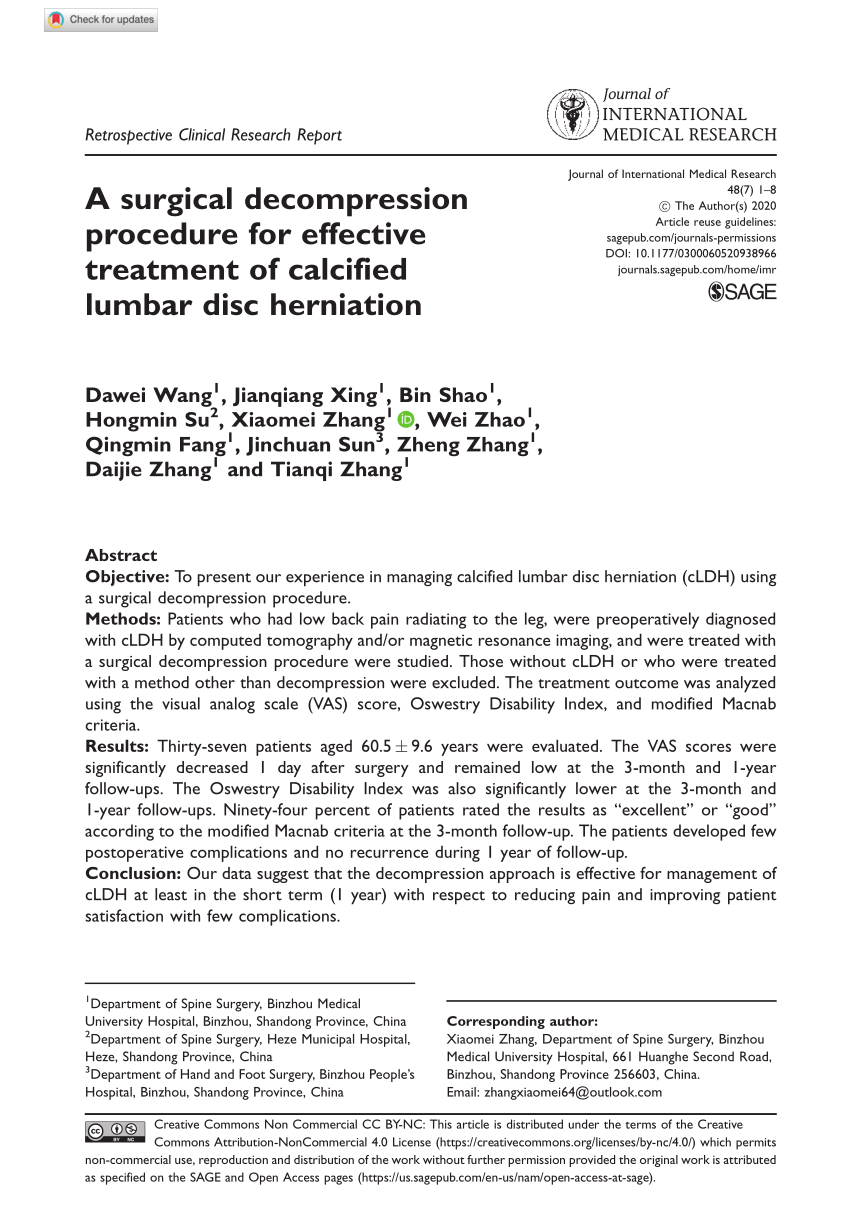 PDF) A surgical decompression procedure for effective treatment of