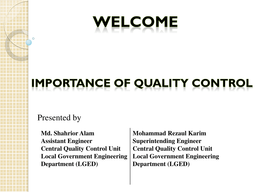 importance of quality control essay
