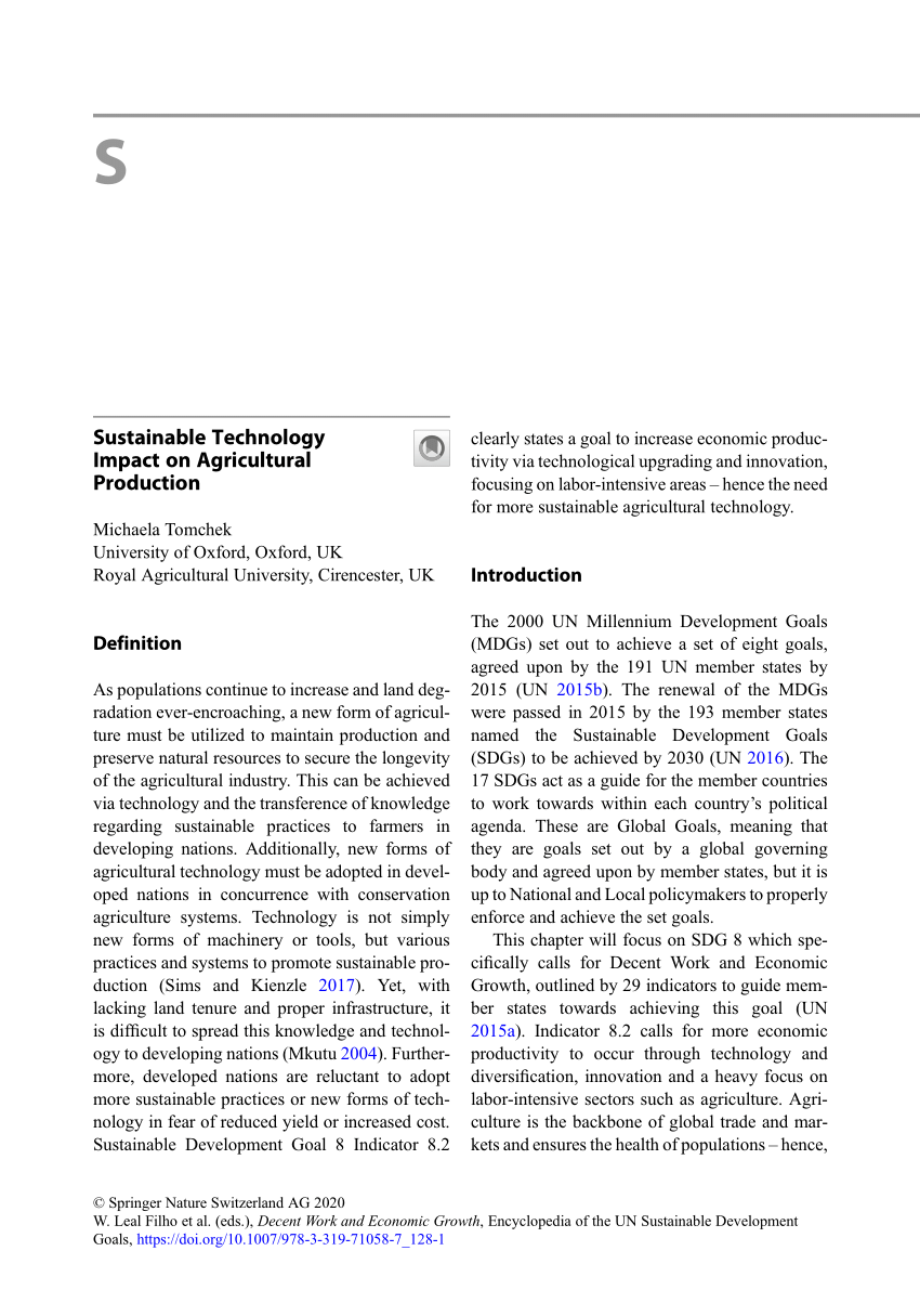 impact of technology on agriculture essay