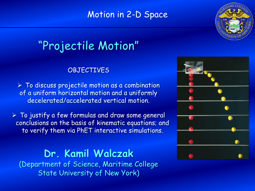 PDF) Projectile Motion: A Short Teaching Presentation