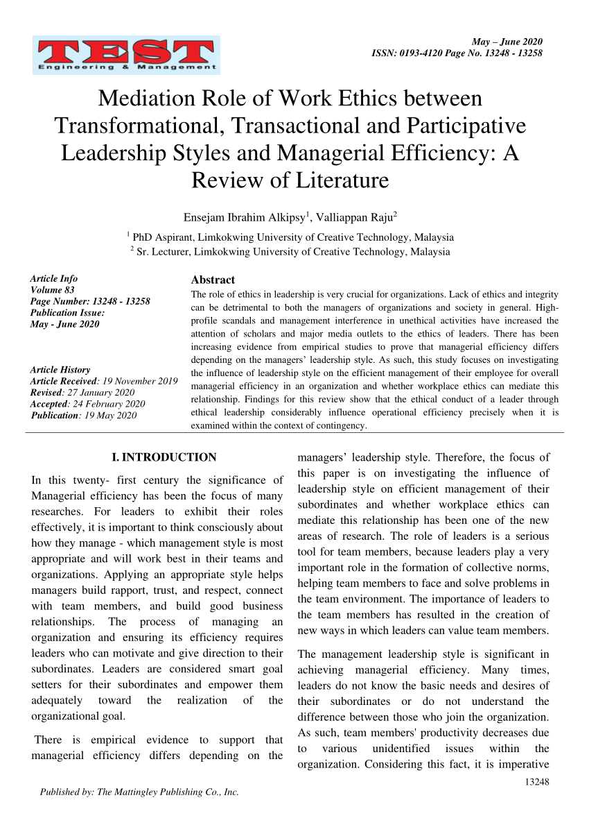 literature review on transactional leadership