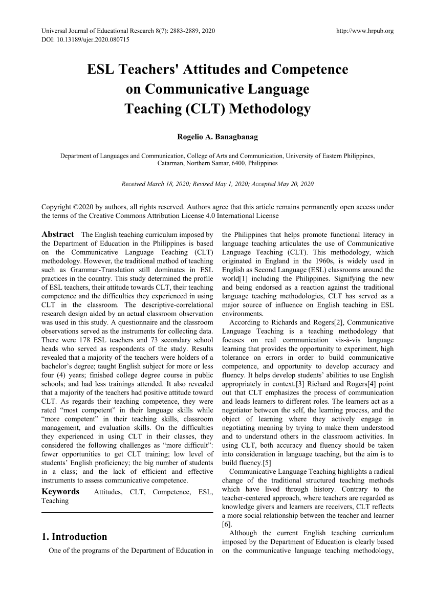 thesis on communicative language teaching