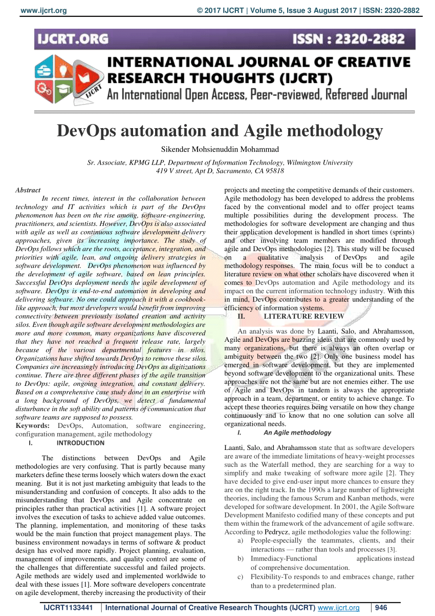 (PDF) DevOps automation and Agile methodology