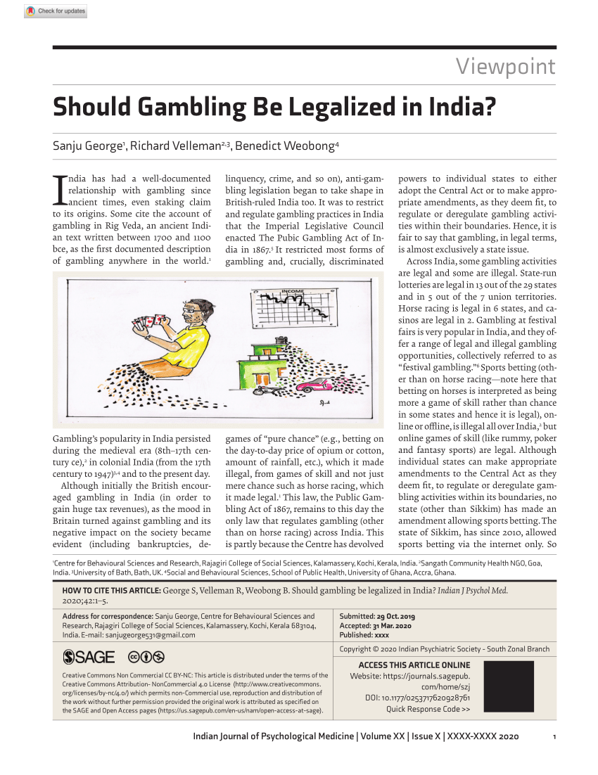 Gambling Should Be Legalised In India