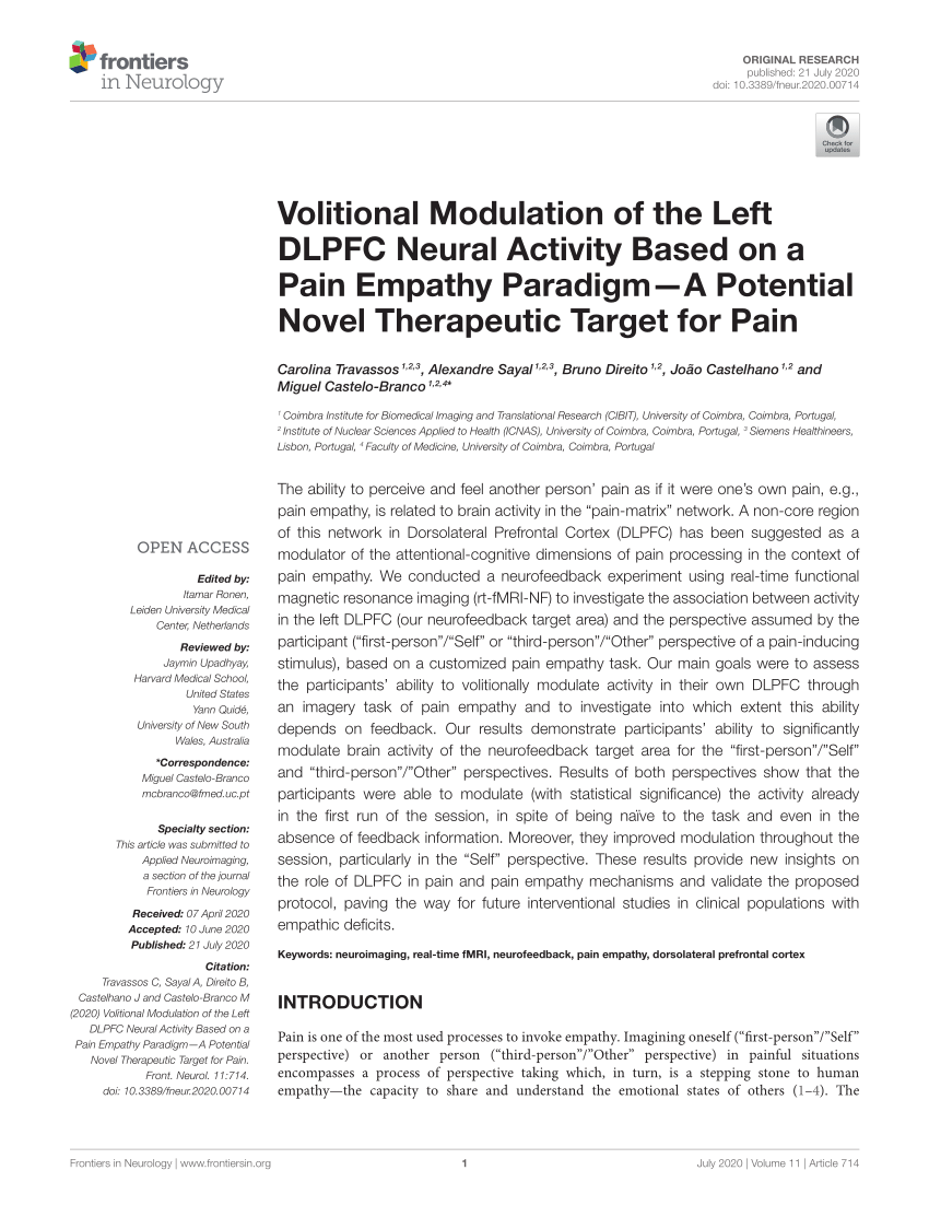 PDF) Volitional Modulation of the Left DLPFC Neural Activity Based ...