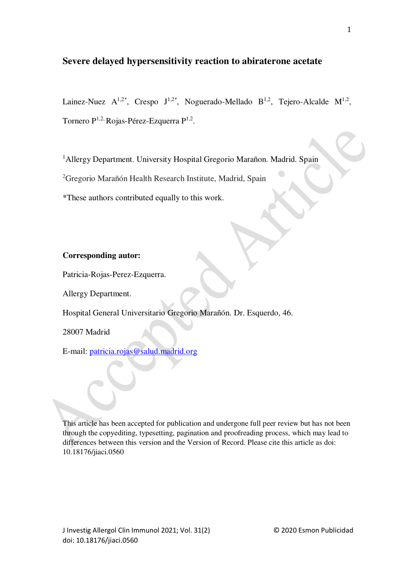 Severe delayed hypersensitivity reaction to abiraterone acetate