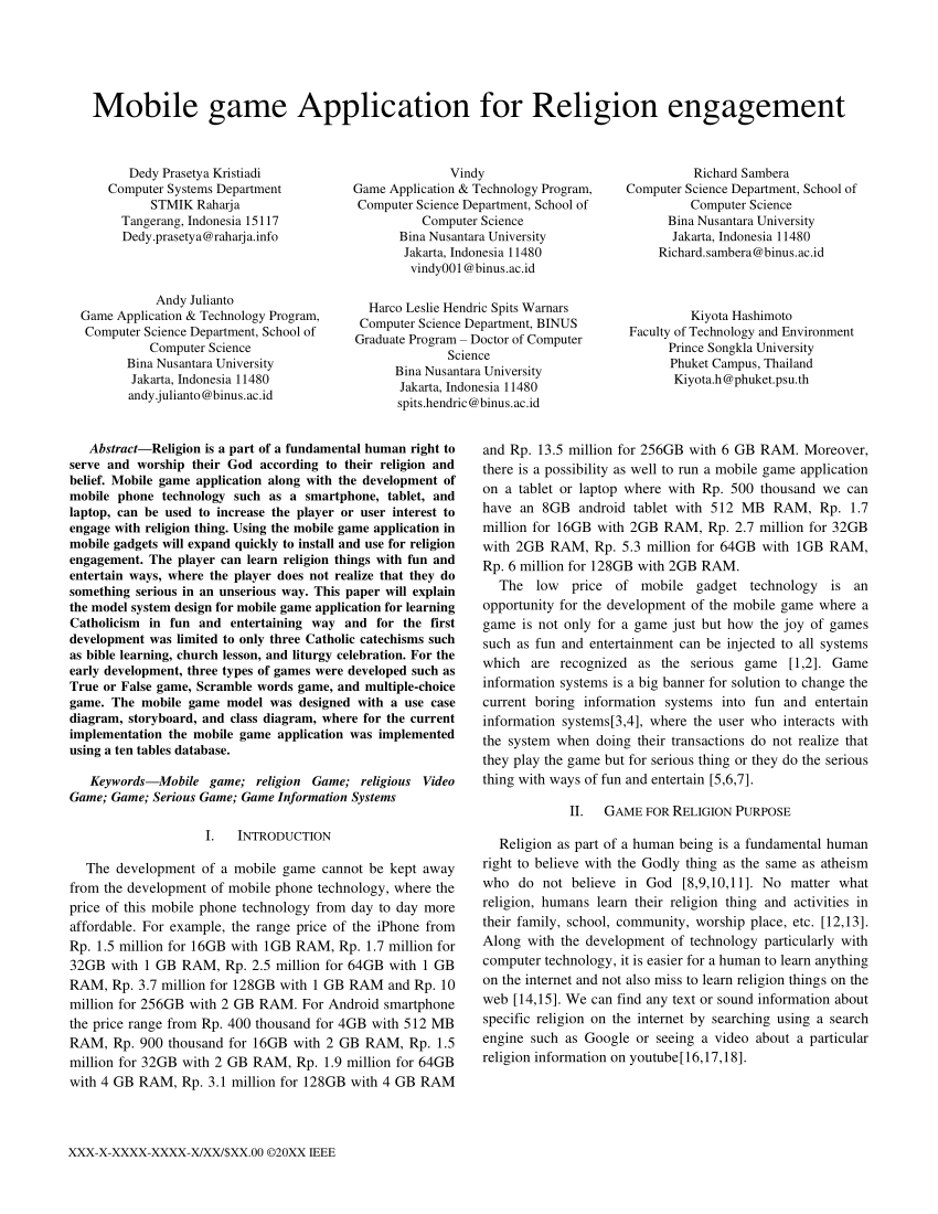 PDF Mobile game Application for Religion engagement 
