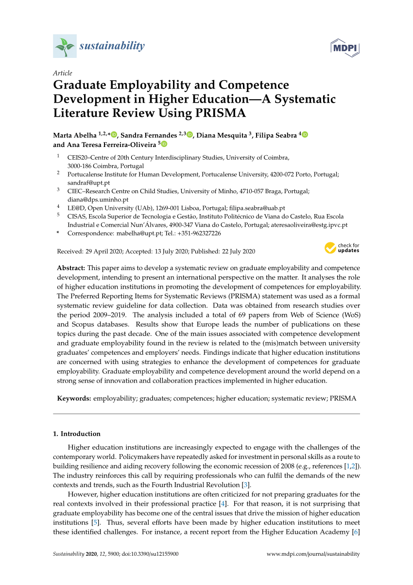 systematic review on higher education
