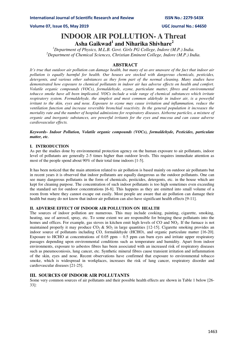 title for air pollution research paper