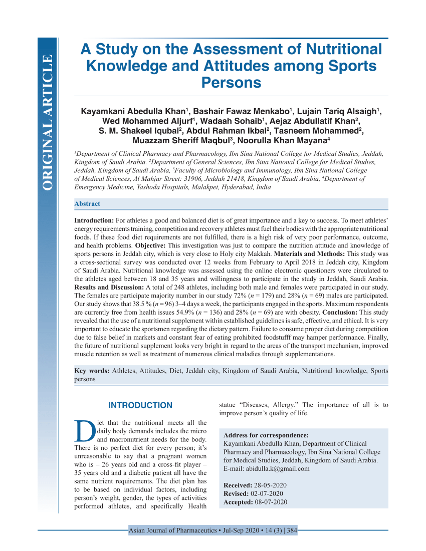 research paper on sports nutrition