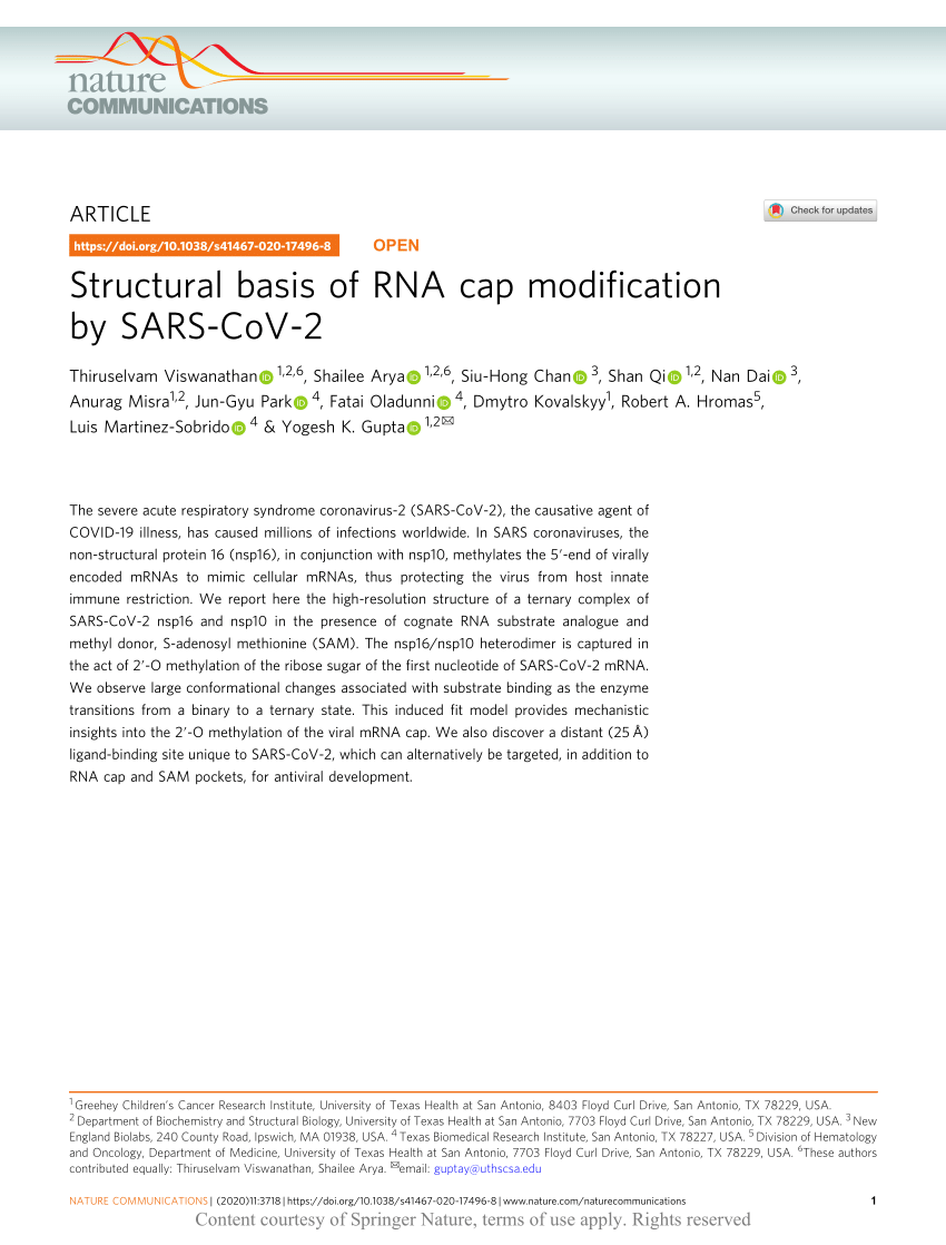 Structural basis of RNA cap modification by SARS-CoV-2