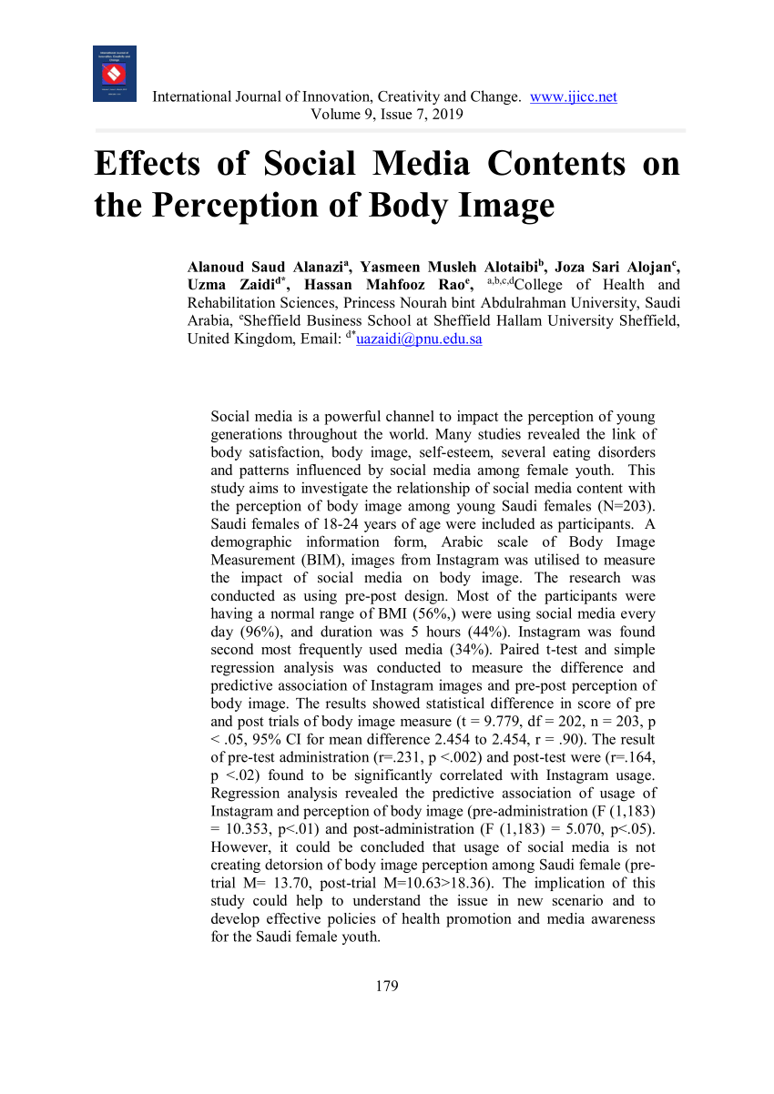 literature review on social media and body image