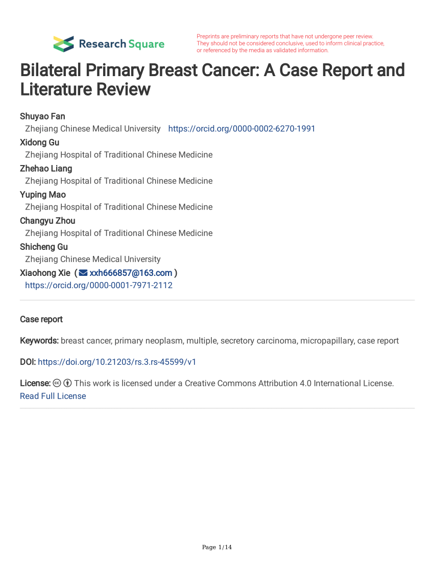 literature review of breast cancer