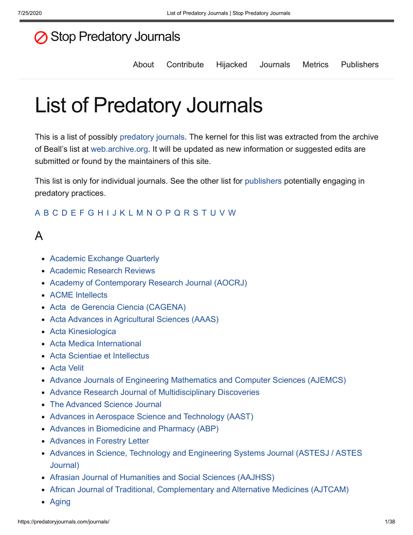 (PDF) Predatory Journals