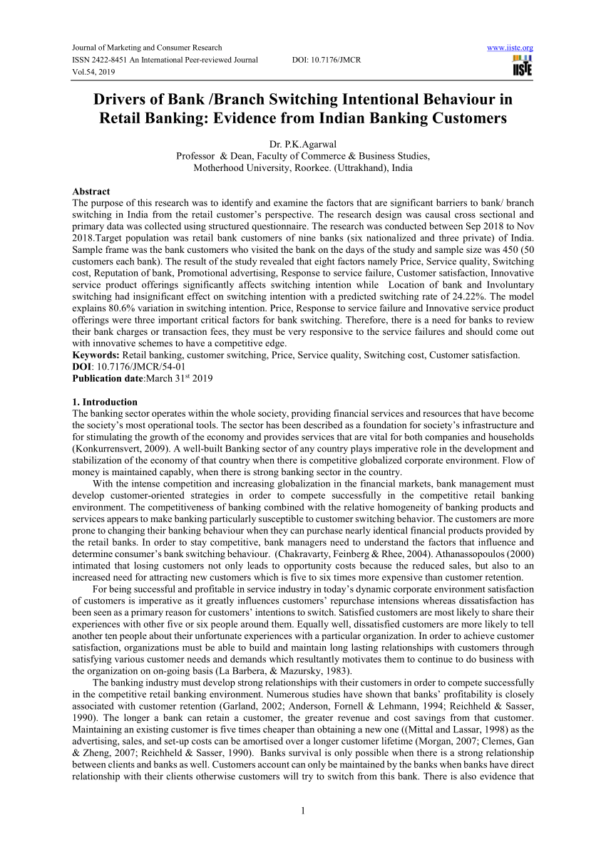 research paper on banking behavior