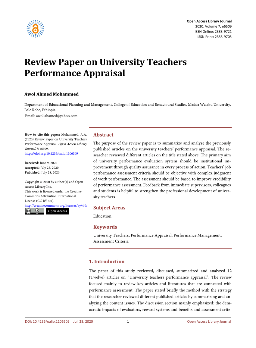 research paper on performance appraisal system