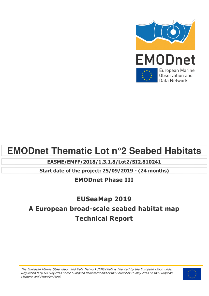 PDF) EUSeaMap 2019, A European broad-scale seabed habitat map ...