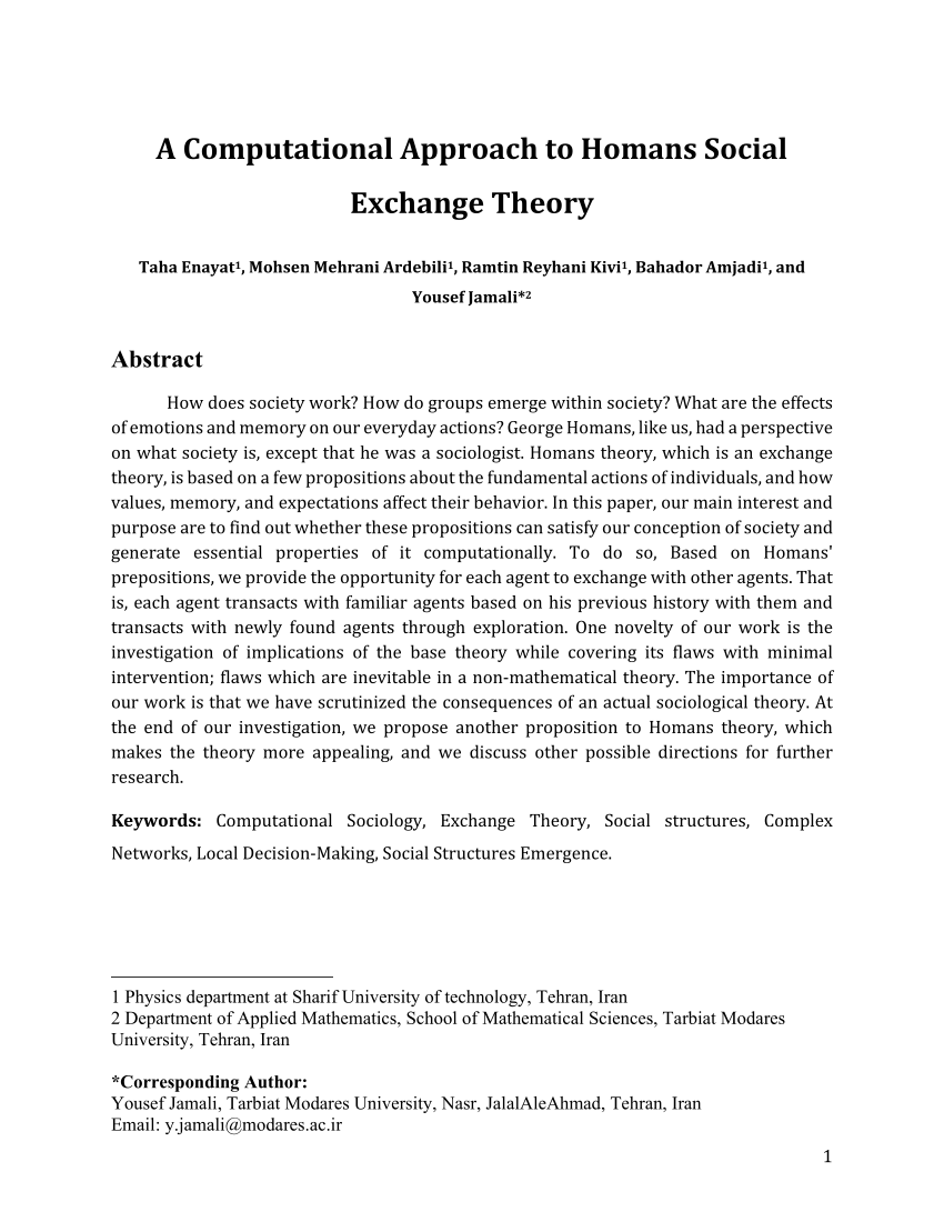 george homans social exchange theory pdf