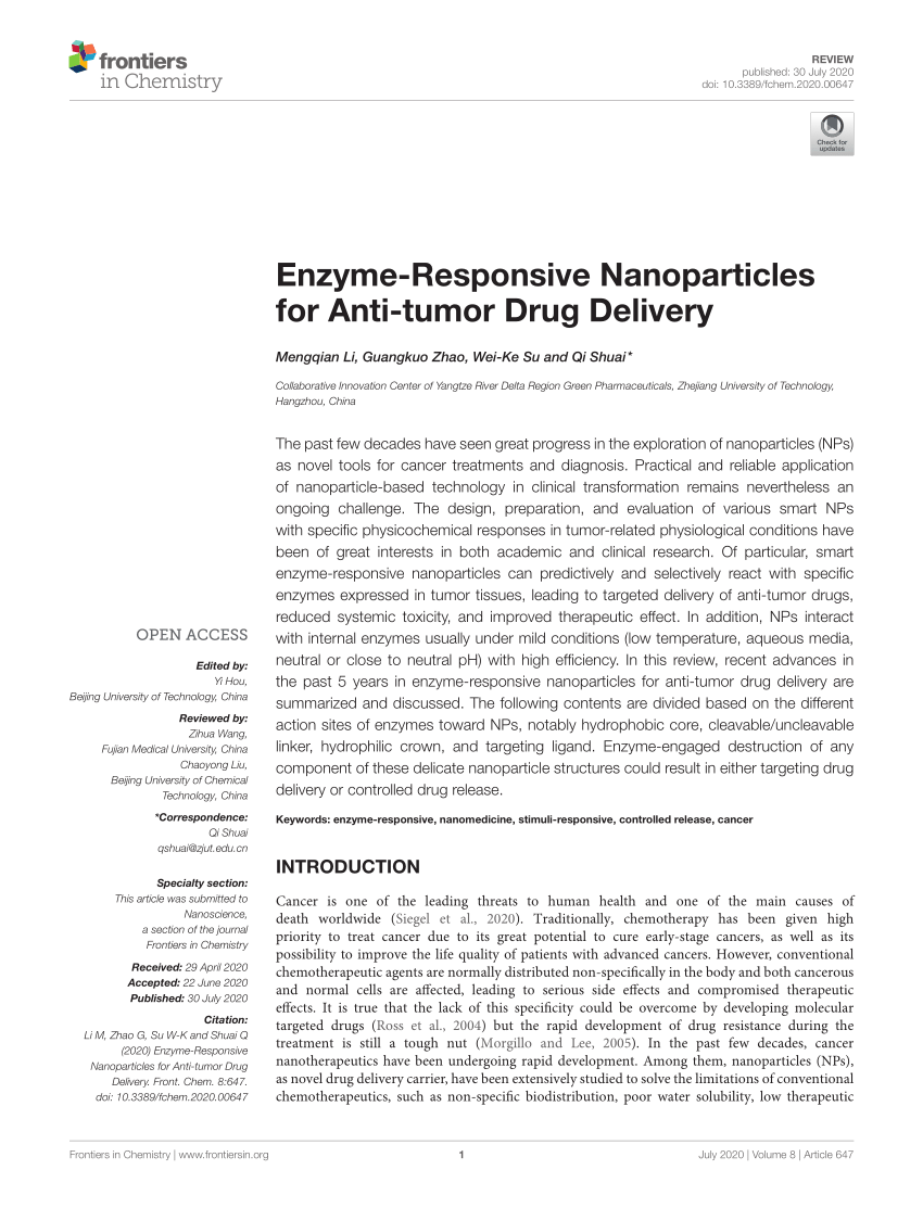 Smart nanoparticles for cancer therapy