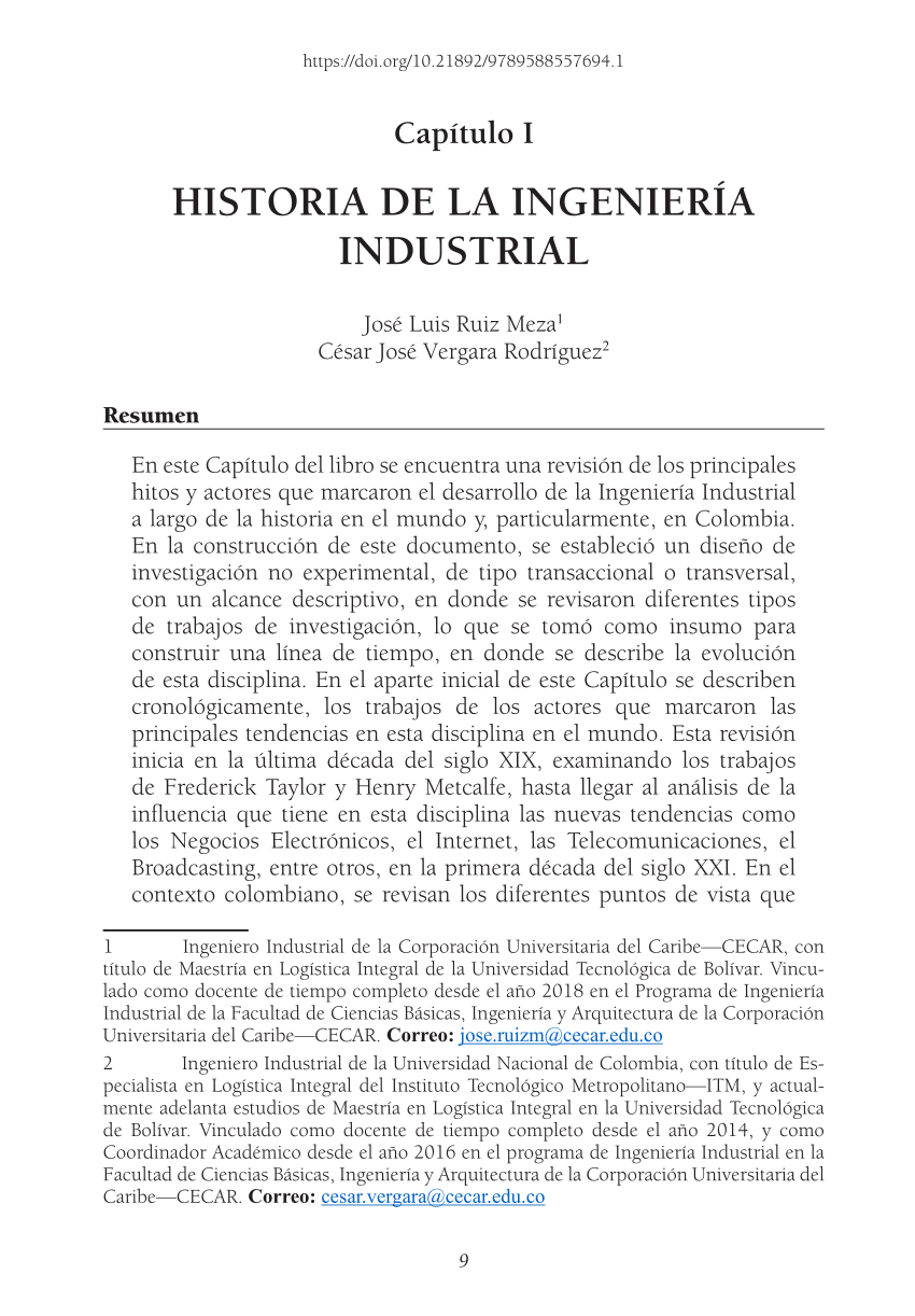 PDF) Historia de la Ingeniería Industrial