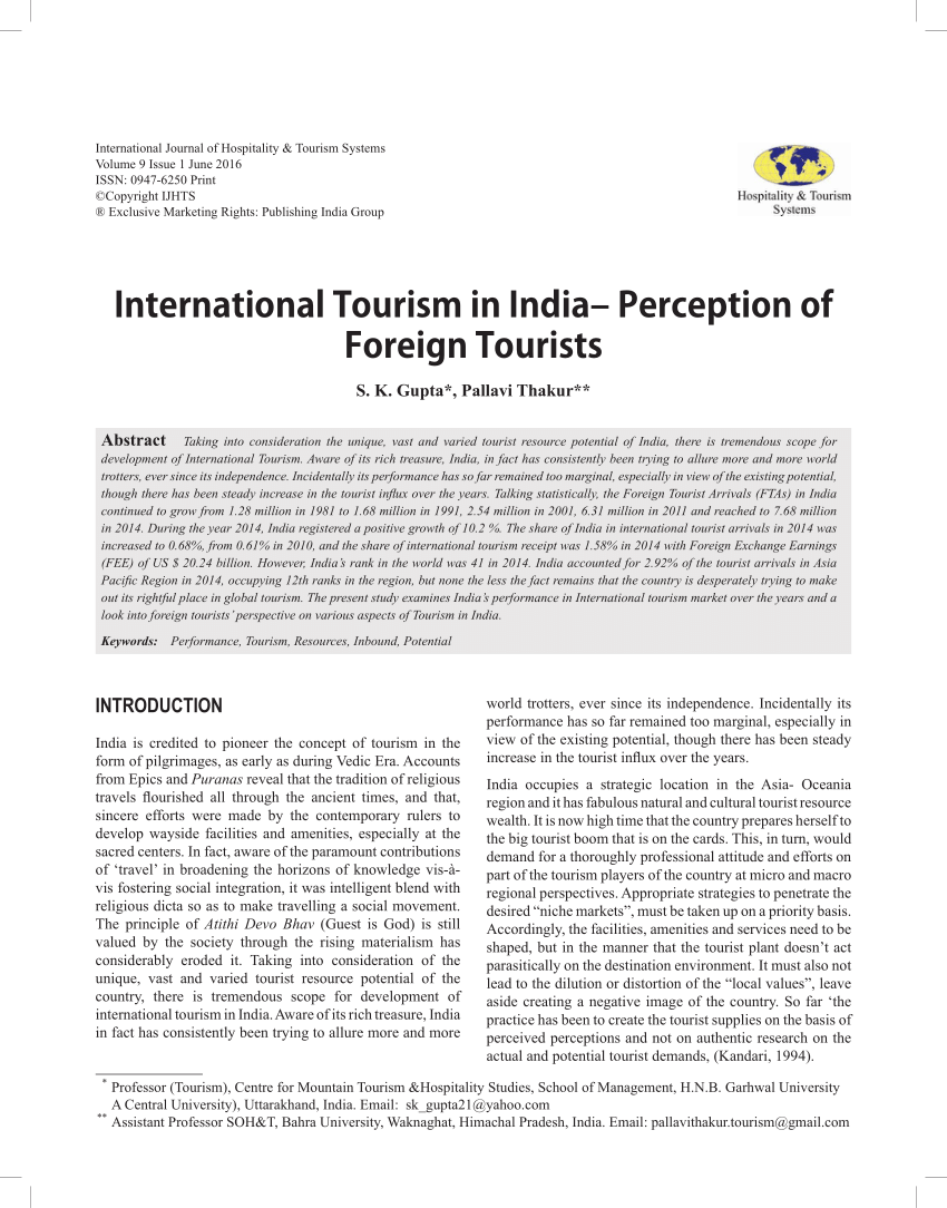 case study of tourism in india