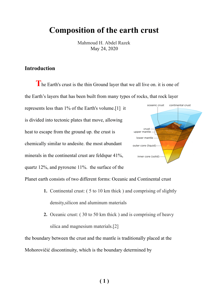 composition of the earth essay