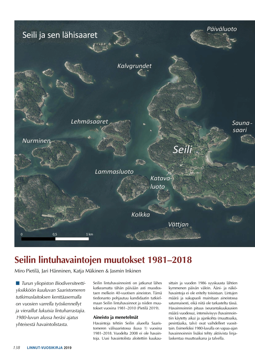 PDF) Seilin lintuhavaintojen muutokset 1981–2018 [Changes in bird sightings  on Seili island in 1981–2018].