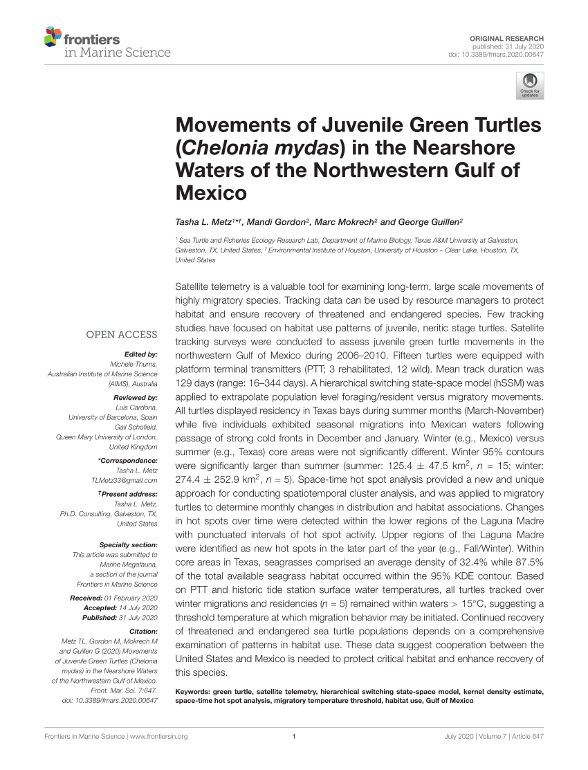 Synopsis of the biological data on the green turtle (Chelonia mydas)  (linnaeus 1758) - Documents - USFWS National Digital Library