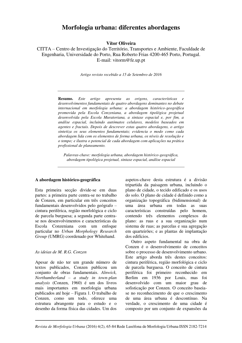 PDF Morfologia urbana diferentes abordagens