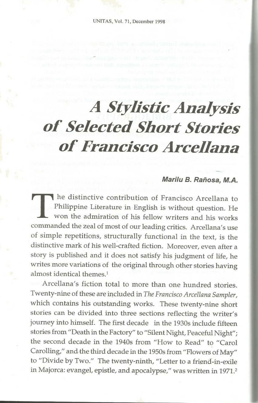 stylistic analysis thesis pdf