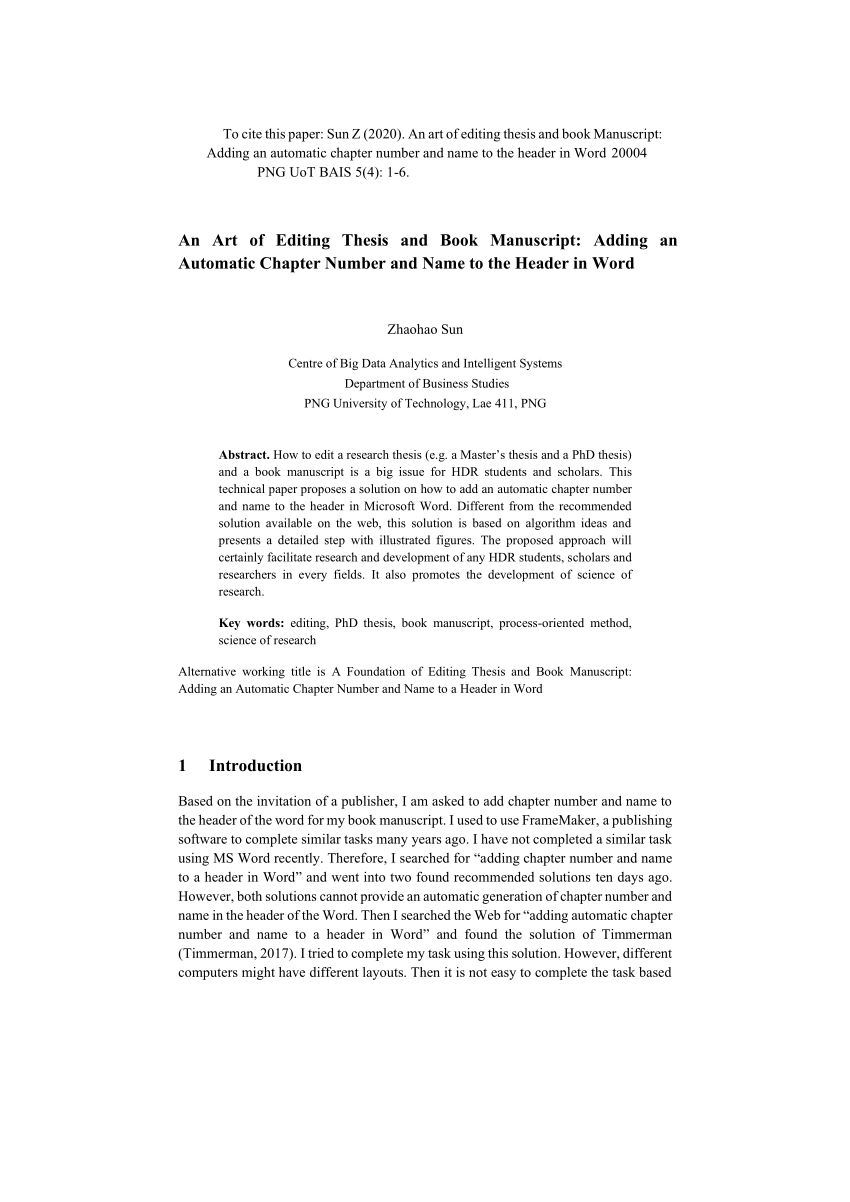 thesis in publication