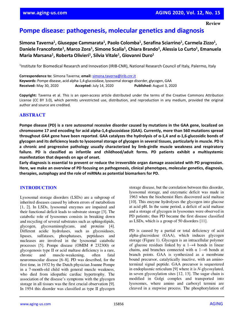 pompe disease research paper