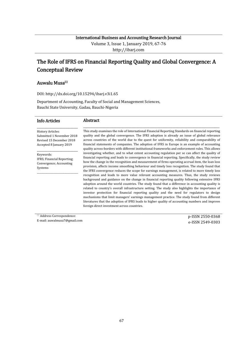 (PDF) The Role of IFRS on Financial Reporting Quality and ...