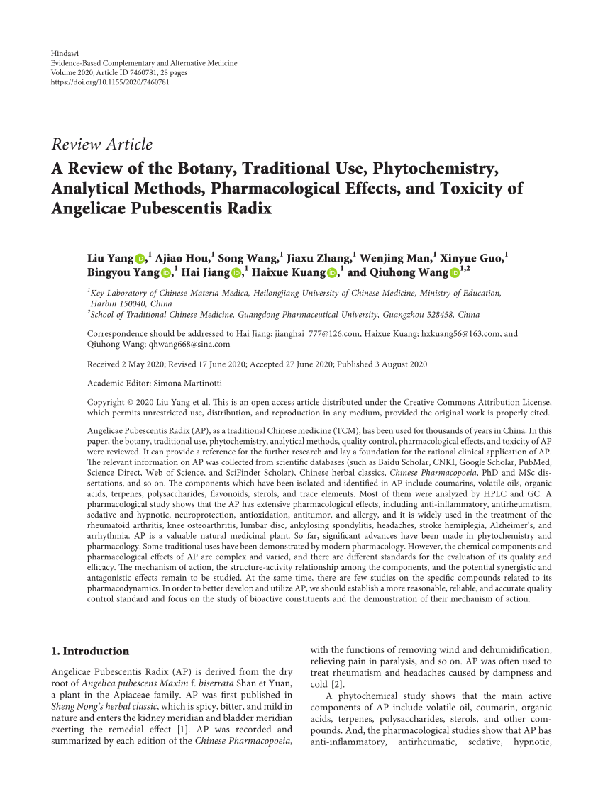 (PDF) A Review of the Botany, Traditional Use, Phytochemistry 