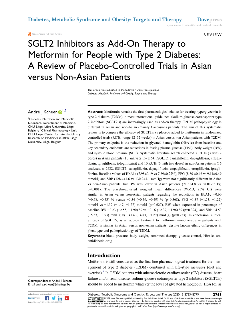 PDF) SGLT2 Inhibitors as Add-On Therapy to Metformin for People ...