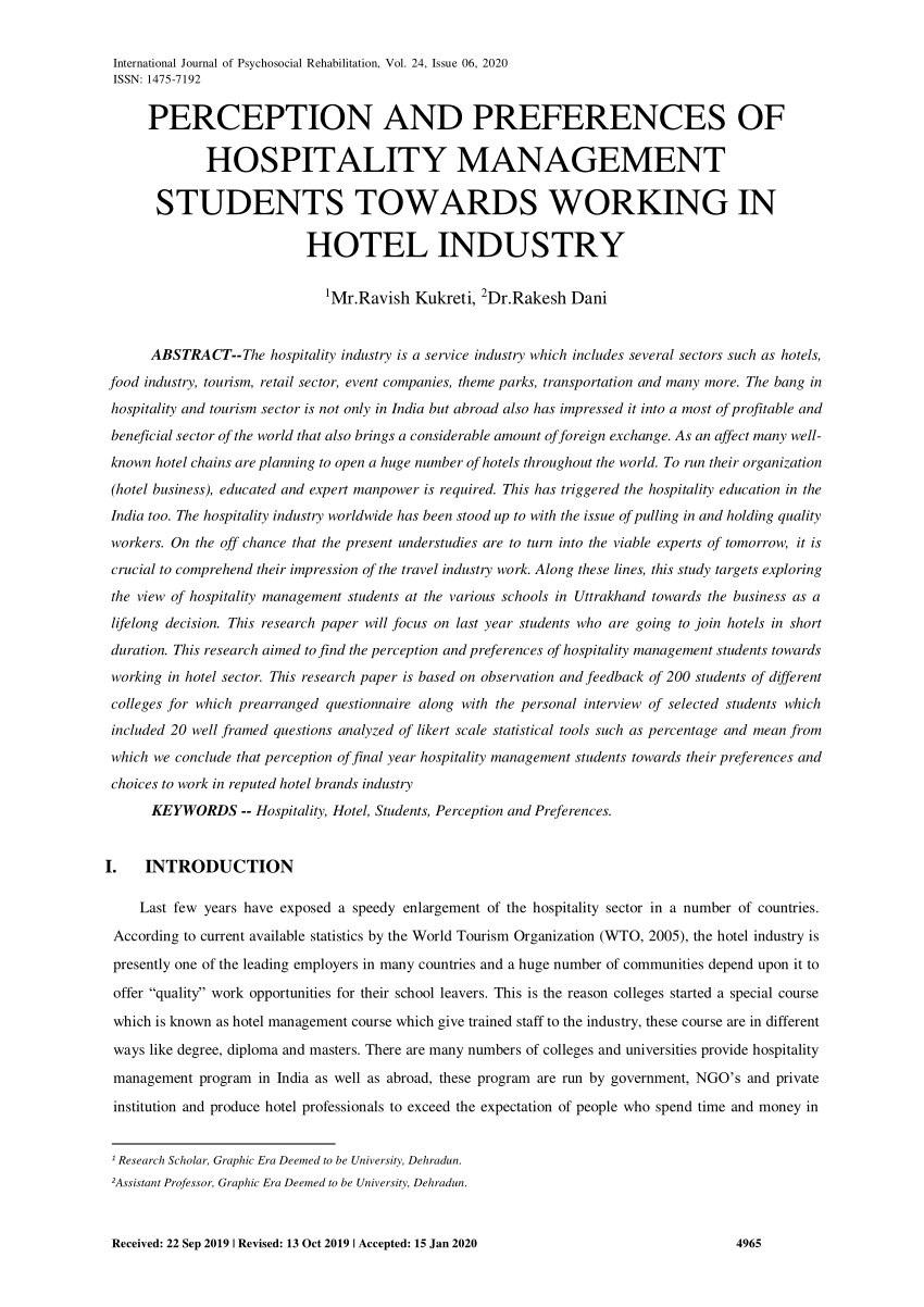 hospitality management dissertations topics