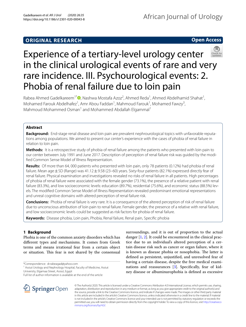 PDF] Evaluating the Frequency of Urological Causes of Flank Pain in Adult  Patients that refer to Urology Ward in Shahid Motahari Hospital (Marvdasht,  Iran) during 2013-2014