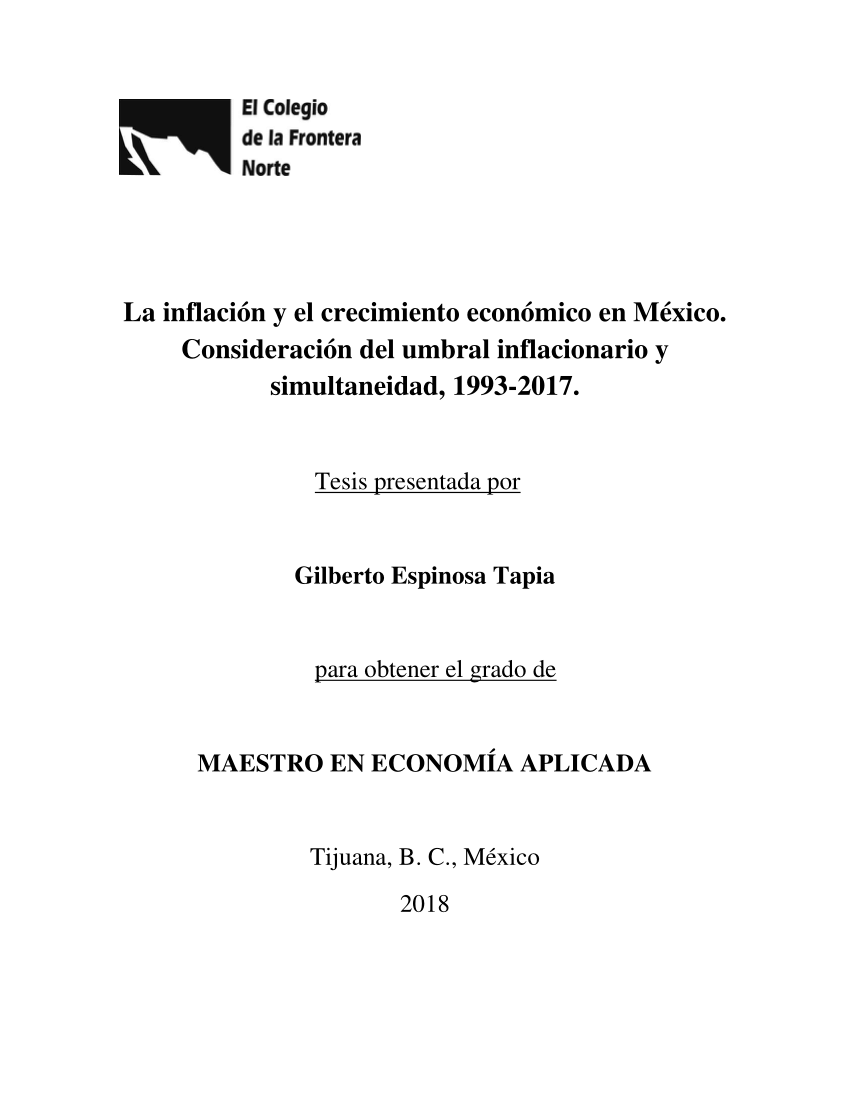 (PDF) La Inflación y el crecimiento económico en México. Consideración ...