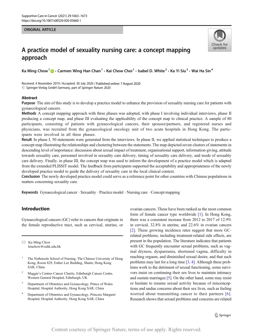 A Practice Model Of Sexuality Nursing Care A Concept Mapping Approach Request Pdf 0606