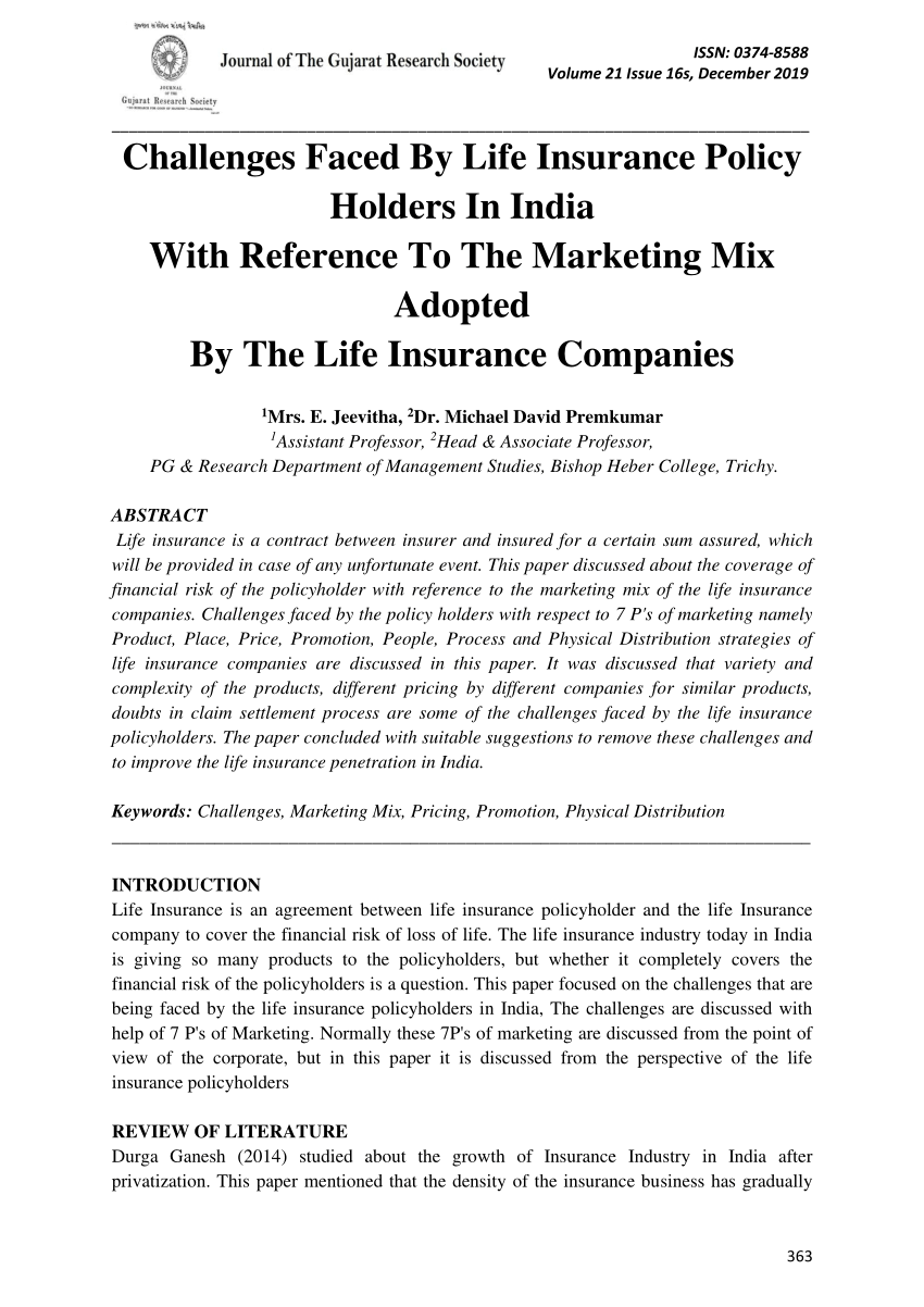 life insurance research paper