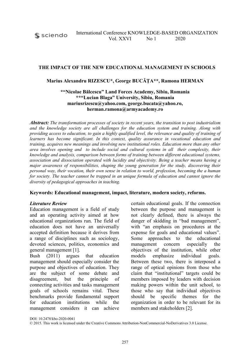 research title about educational management