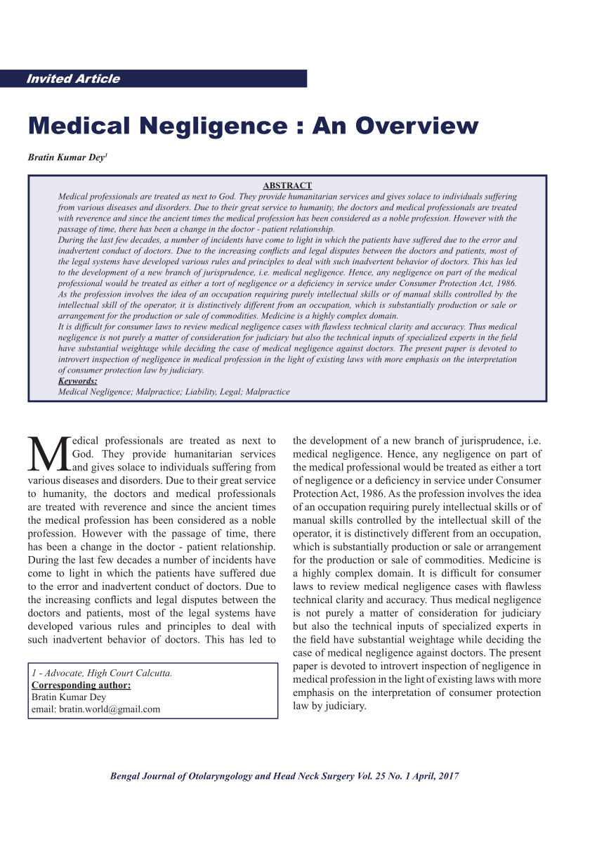 literature review on medical negligence
