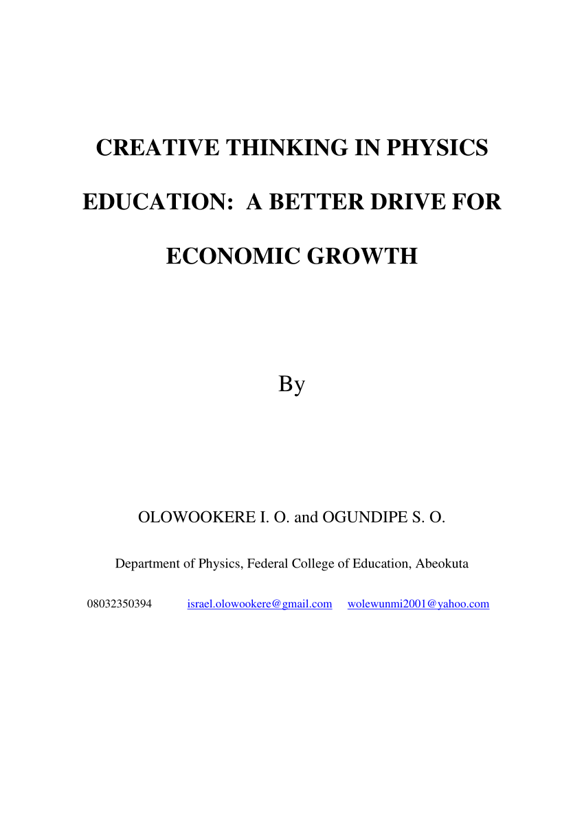 creative thinking in university physics education