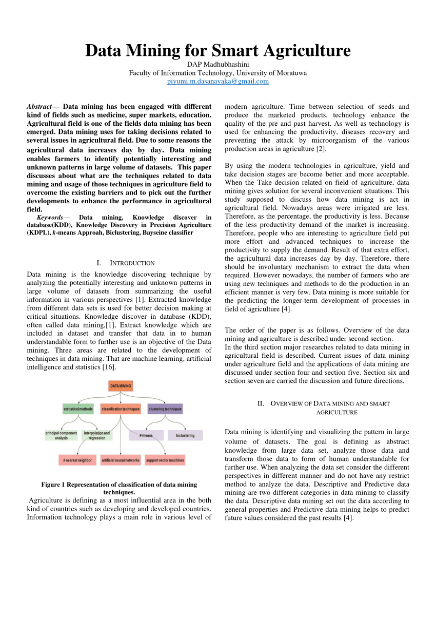 data mining in agriculture research papers 2020