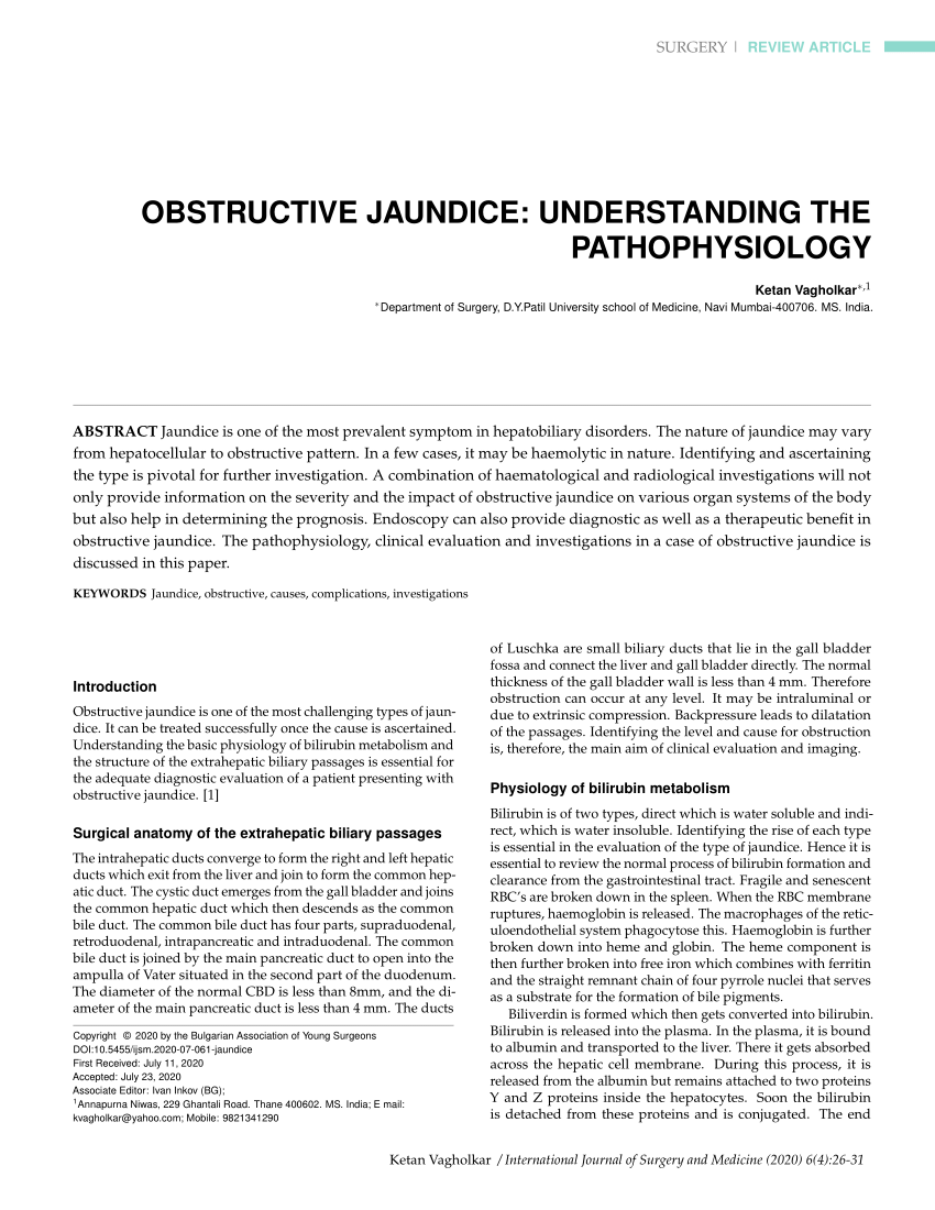 case study of obstructive jaundice