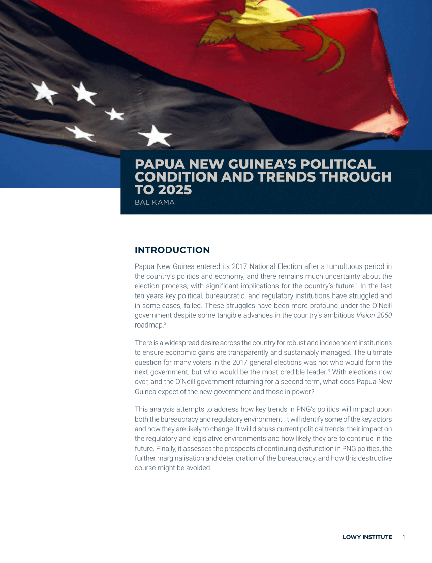 (PDF) PNG in 2017 | An Analysis Of Papua New Guinea's Political