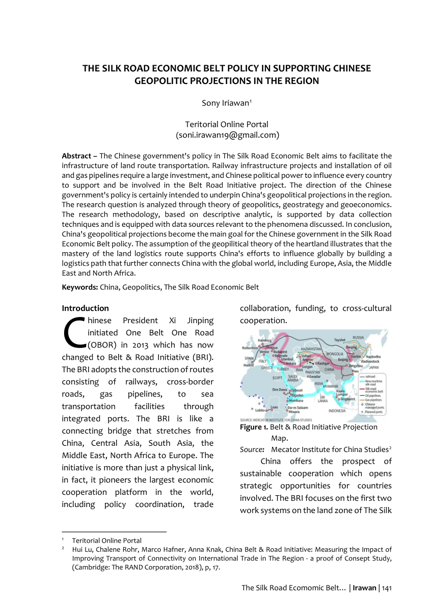 PDF) THE SILK ROAD BELT POLICY IN SUPPORTING CHINESE GEOPOLITIC PROJECTIONS IN THE REGION