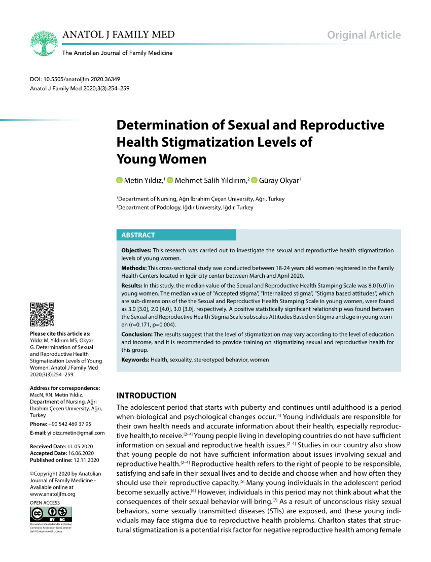 PDF Determination of Sexual and Reproductive Health