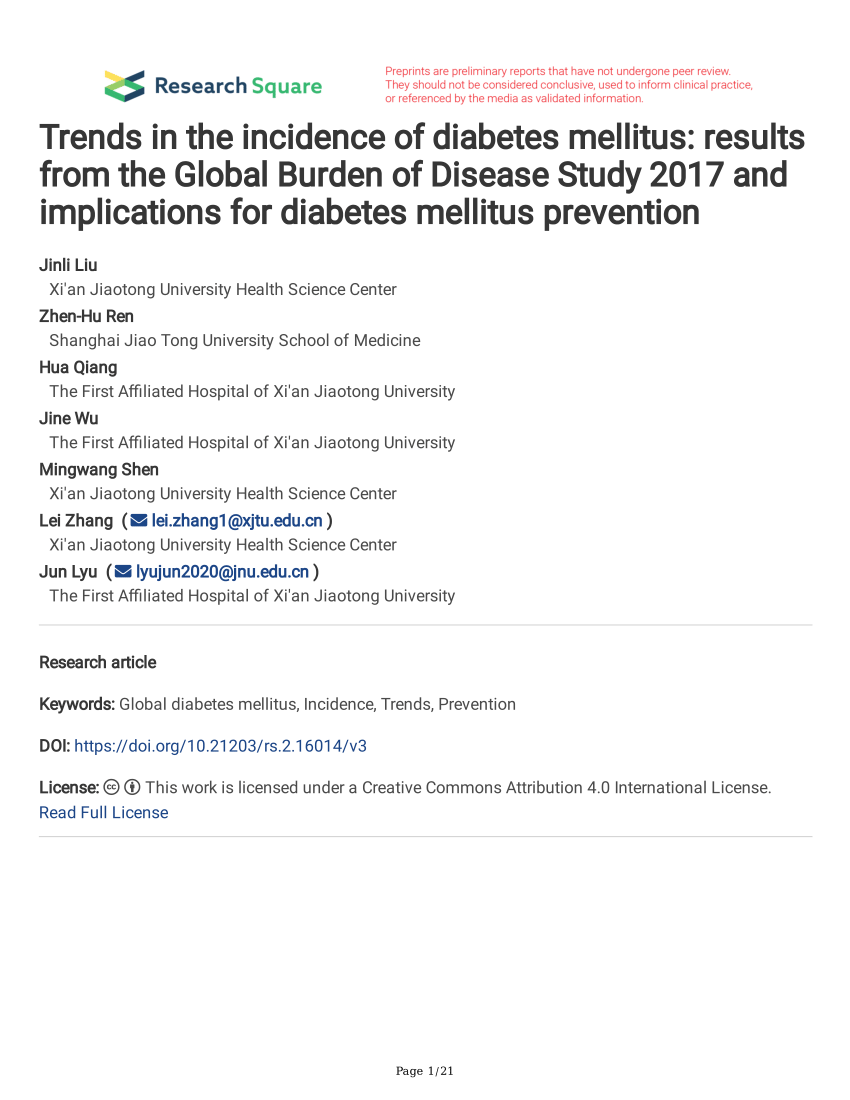 thesis on prevalence of diabetes